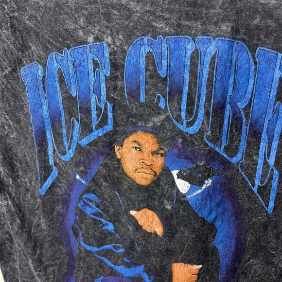 Ice Cube T Shirt Size Sm Graphic Acid Wash Rap Tee Hip Hop Streetwear Cyber Punk - Picture 2 of 5